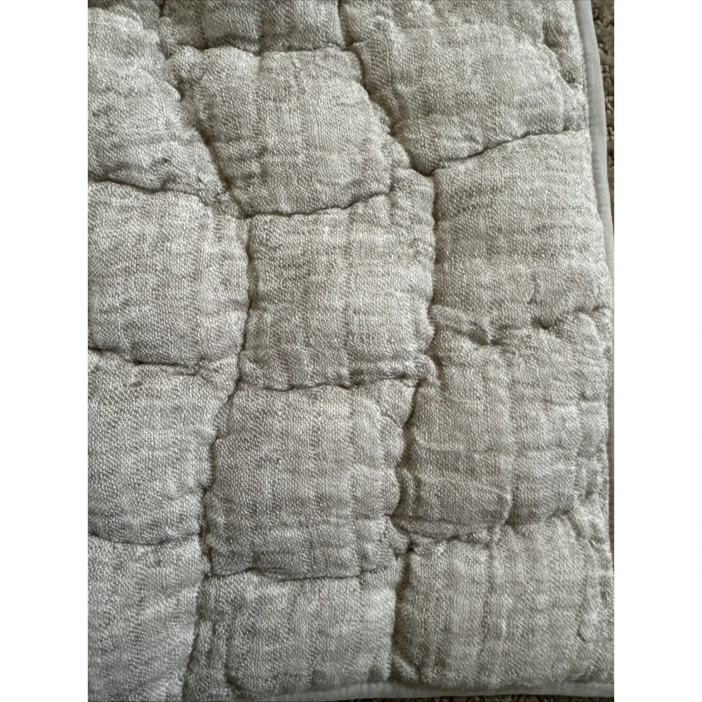 Pottery Barn Cloud Quilted King Sham- Café Au Lait- Organic Cotton 36 X 20